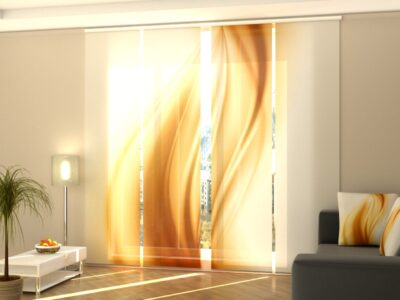 Schiebegardine 4 tlg. Golden Abstract Wave