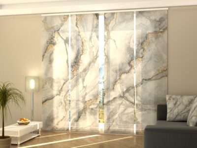Schiebegardine 4 tlg. Gray Marble with Gold Veins