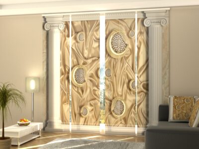 Schiebegardine 4 tlg. Greek Columns and Silk Background