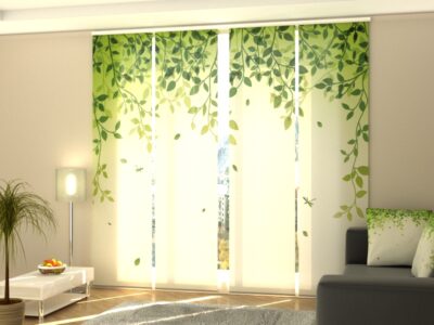 Schiebegardine 4 tlg. Green Lianas with Leaves