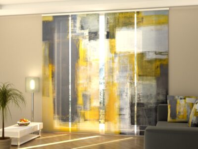 Schiebegardine 4 tlg. Grey and Yellow Art Painting