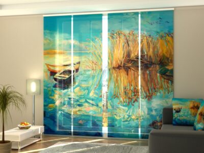 Schiebegardine 4 tlg. Impressionism Painting Beautiful Lake