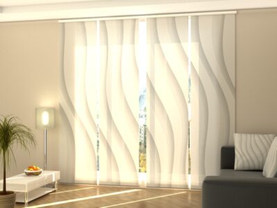 Schiebegardine 4 tlg. Lovely White Waves