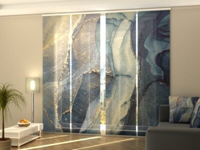 Schiebegardine 4 tlg. Luxury Abstraction in Blue and Gold