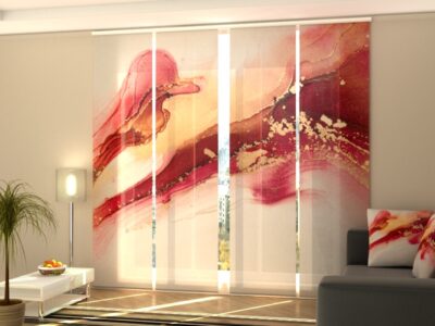 Schiebegardine 4 tlg. Luxury Abstraction in Red and Gold