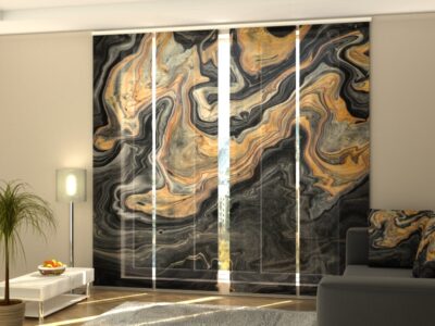 Schiebegardine 4 tlg. Luxury Golden and Black Marble