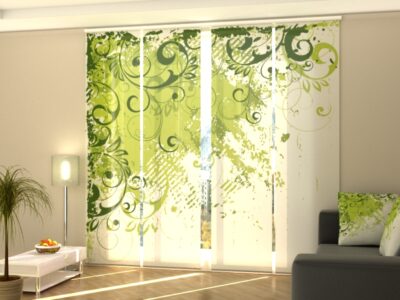 Schiebegardine 4 tlg. Marvelous Green Abstraction