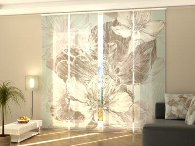 Schiebegardine 4 tlg. Modern Floral