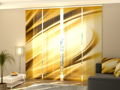 Schiebegardine 4 tlg. Modern Golden Abstraction