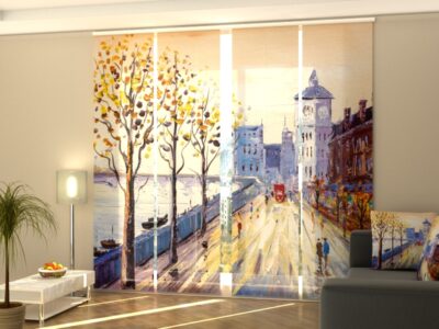 Schiebegardine 4 tlg. Oil Painting View of London