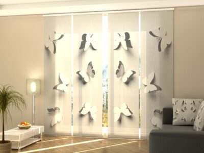Schiebegardine 4 tlg. Paper Butterflies