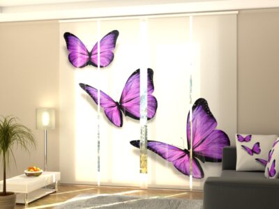 Schiebegardine 4 tlg. Purple Butterflies