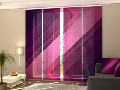 Schiebegardine 4 tlg. Purple lines