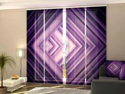 Schiebegardine 4 tlg. Purple rhombs