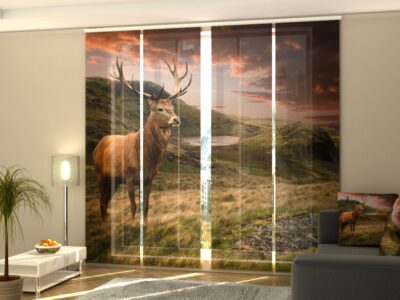 Schiebegardine 4 tlg. Red Deer at Sunset