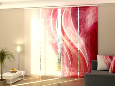 Schiebegardine 4 tlg. Ruby Floral Abstraction