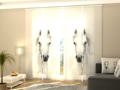 Schiebegardine 4 tlg. Snowy-White Arabian Stallion
