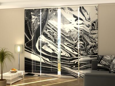 Schiebegardine 4 tlg. Textured Black and White Abstraction