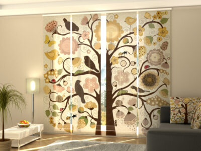 Schiebegardine 4 tlg. Tree with birds