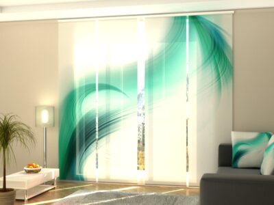 Schiebegardine 4 tlg. Turquoise Abstraction