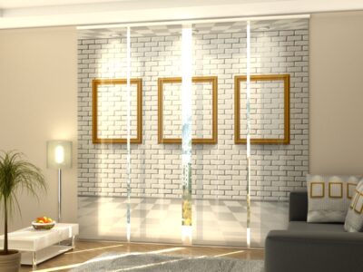 Schiebegardine 4 tlg. White Wall
