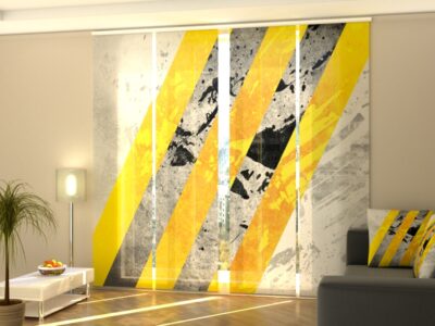 Schiebegardine 4 tlg. Yellow and Gray Lines Abstractions