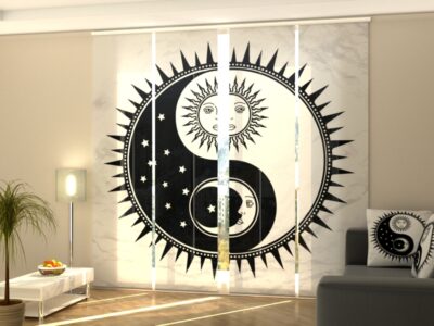 Schiebegardine 4 tlg. Yin Yang with Moon and Sun