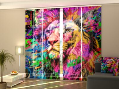 Schiebegardine 4 tlg. Сreative Colorful Lion