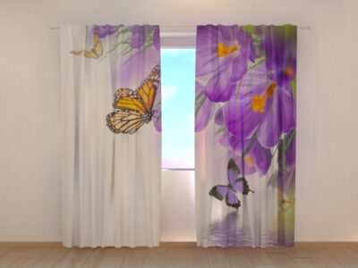Fotovorhang Crocuses and Butterflies