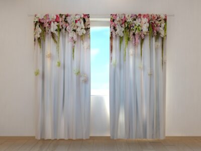 Fotovorhang Flower Lambrequins Rosettes