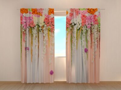 Fotovorhang Flower Lambrequins Pink Spring