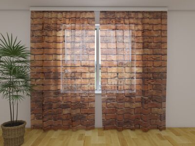 Fotogardine Brick Brown Wall