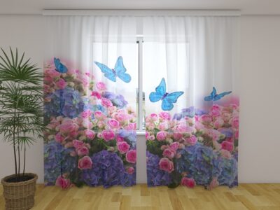 Fotogardine Garden Bouquet and Blue Butterflies