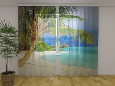 Fotogardine Tropical Beach with Palms
