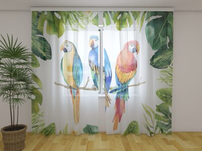 Fotogardine Watercolor Plants and Parrots