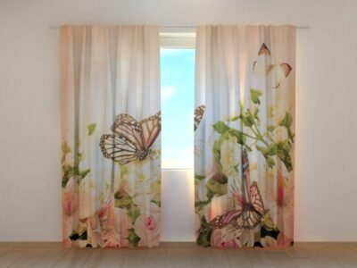 Fotovorhang Irises and Butterflies