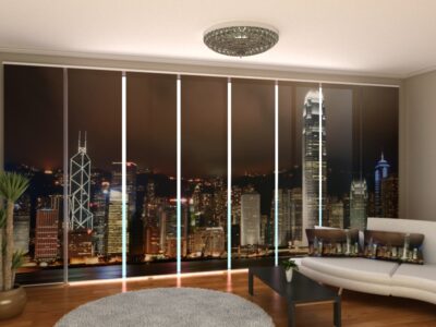 Flächenvorhang (Schiebegardine) 8 tlg. Hong Kong Skyline