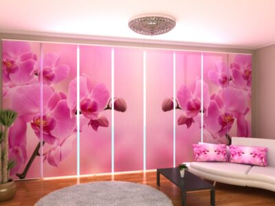 Flächenvorhang (Schiebegardine) 8 tlg. Pink orchid 2