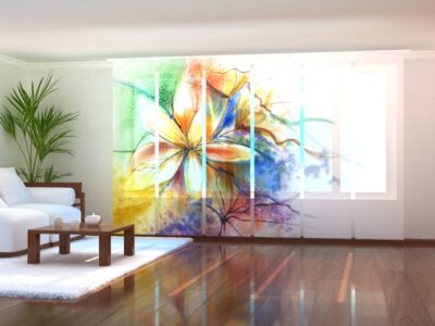 Schiebegardine (Flächenvorhang) 6 tlg. Abstract Floral Watercolor Painting at Canvas