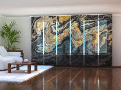Schiebegardine (Flächenvorhang) 6 tlg. Luxury Golden and Black Marble