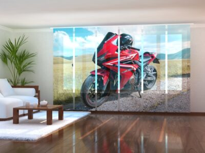 Schiebegardine (Flächenvorhang) 6 tlg. Red Motorbike Honda