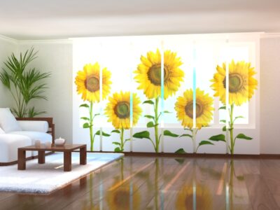 Schiebegardine (Flächenvorhang) 6 tlg. Summer Yellow Sunflowers