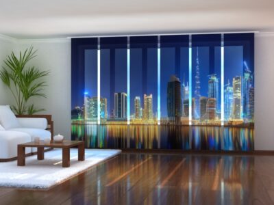 Schiebegardine (Flächenvorhang) 6 tlg. View-of-Business-bay-of-Dubai