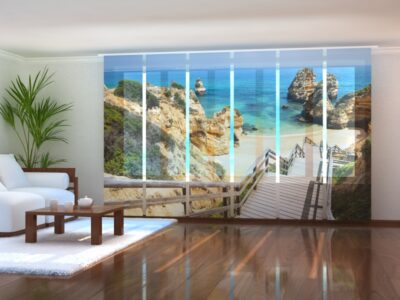 Schiebegardine (Flächenvorhang) 6 tlg. Wooden Staircase to a Beautiful Beach in the Algarve