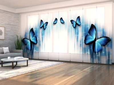 Flächenvorhang (Schiebegardine) 8 tlg. Blue-Butterflies
