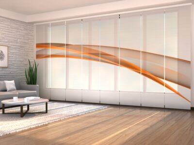 Flächenvorhang (Schiebegardine) 8 tlg. Elegant Orange Abstract Line