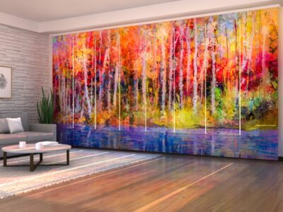 Flächenvorhang (Schiebegardine) 8 tlg. Oil Painting Colorful Autumn Trees