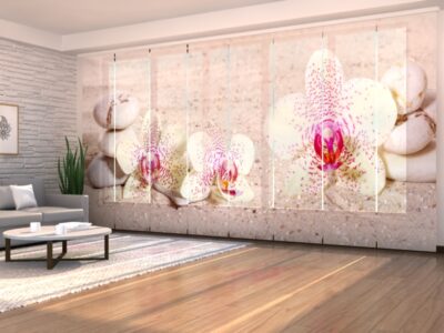 Flächenvorhang (Schiebegardine) 8 tlg. Orchids and Zen Stones