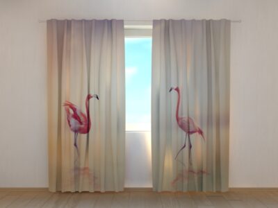 Fotovorhang Pink Flamingoes at Sunset