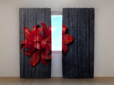 Fotovorhang Red Lilies on a Stone